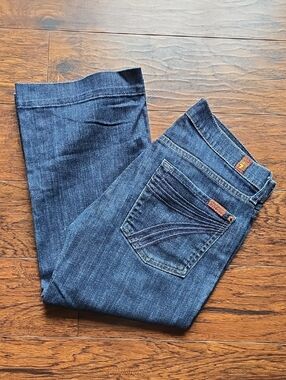 7 For All Mankind Dark Blue Crop Dojo Jeans 27